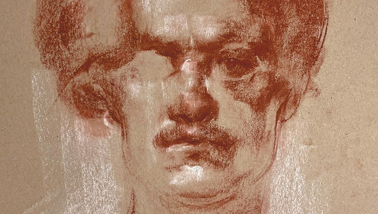 Portrættegning mand af Emil Di Gaetano (udsnit)