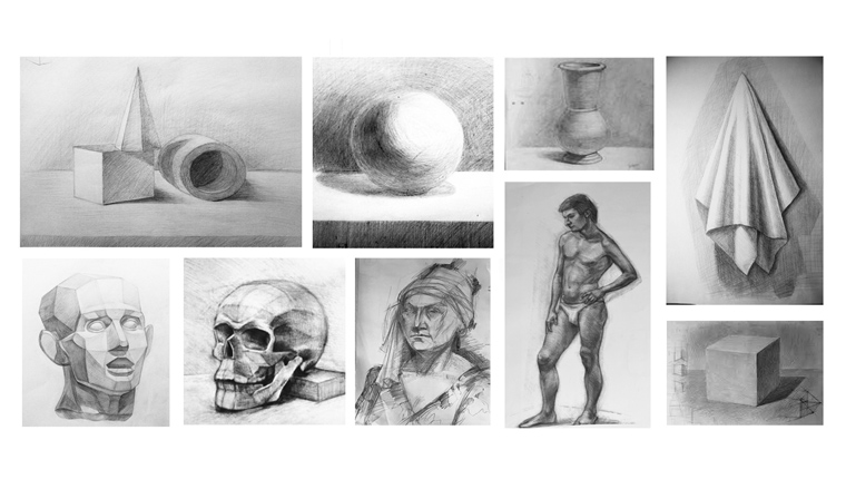 Collage tegnininger Xenia M uden tekst